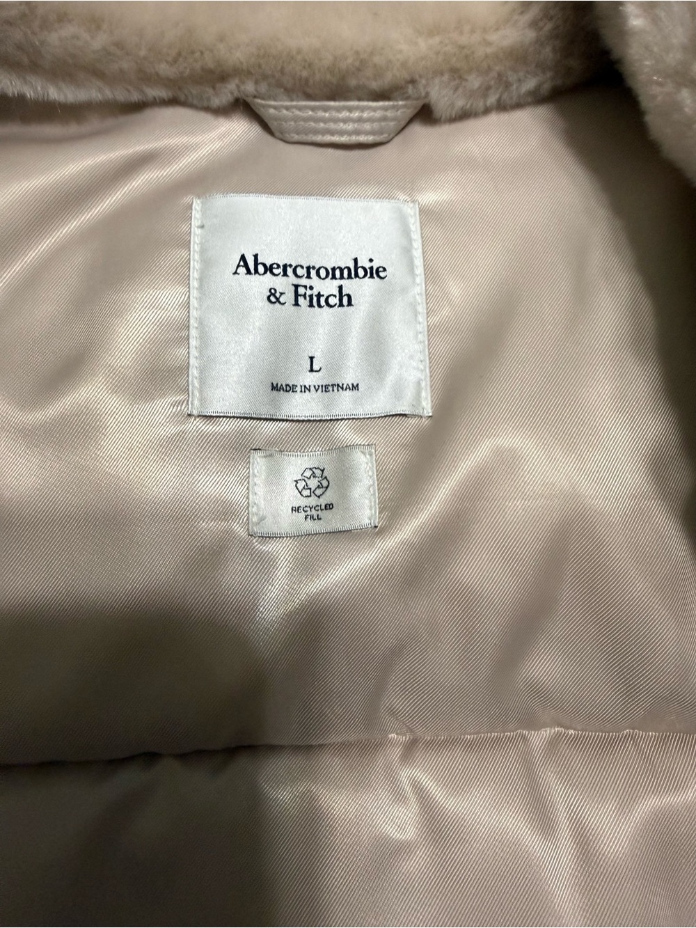 Abercrombie & Fitch Light Cream Faux Fur-Lined Jacket - Picture 6 of 11